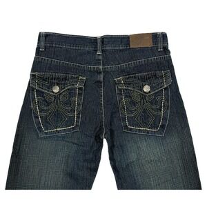 Stylo Men's Jeans 32 x 32.5 Distressed Dark Blue Wash Denim Y2K